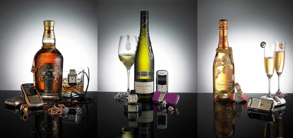 wine bottle and glass photography