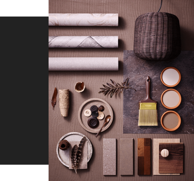 flat lay photography brown theme