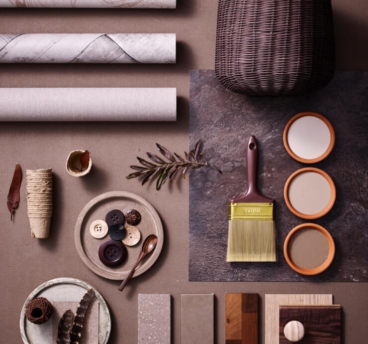 flat lay photography brown theme