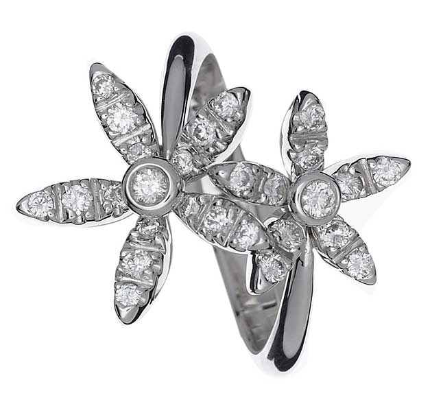 Asprey silver earrings with diamonds