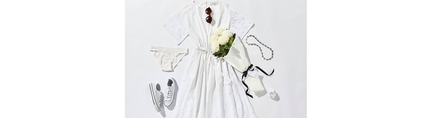 white clothes flat lay photography