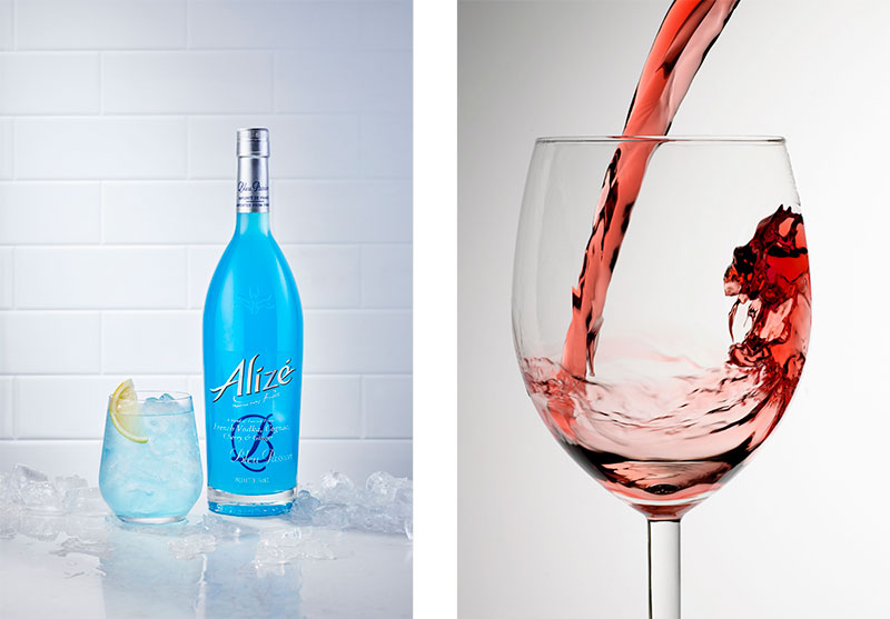 blue Alize and pouring rose
